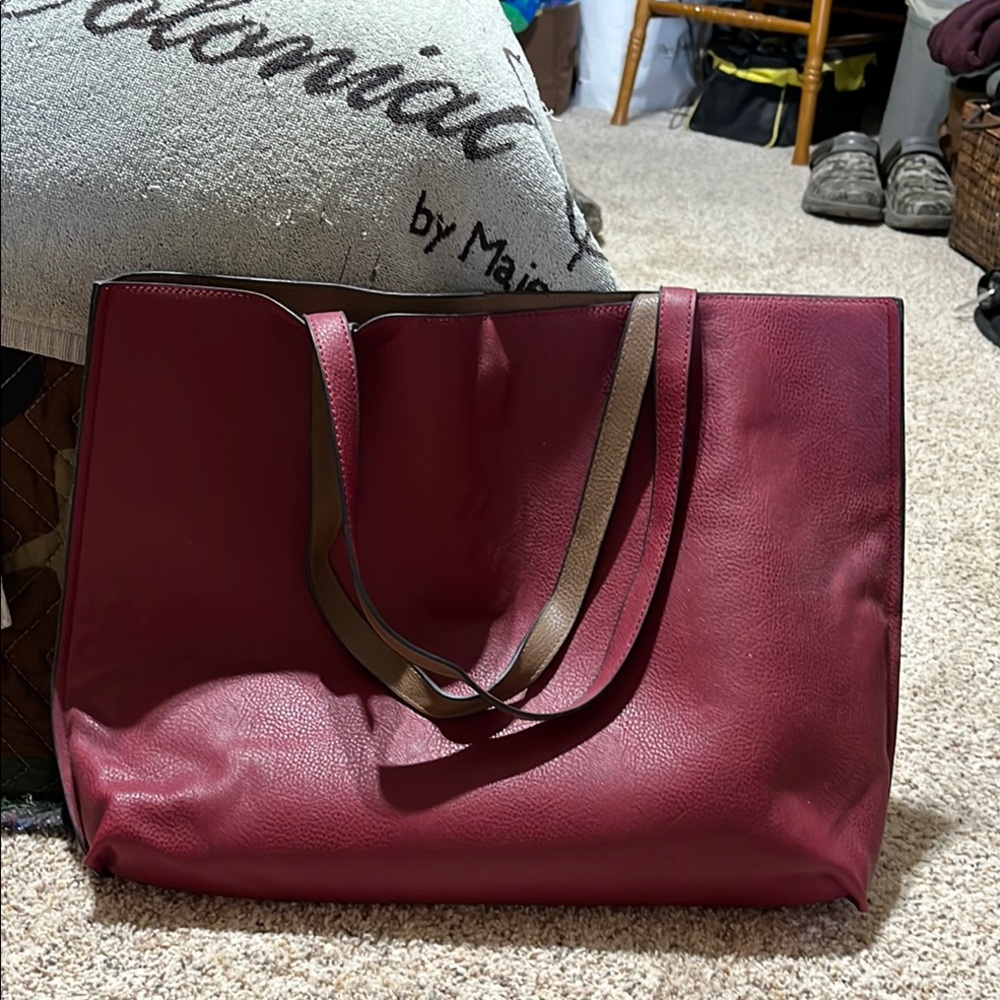 Elegant Burgundy Tote Bag